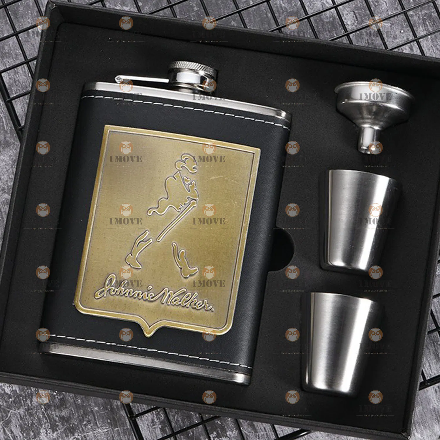 Good Quality 201 Stainless Steel Hip Flask in Gift Box for Men