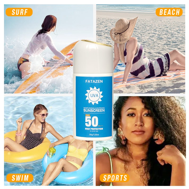 Long Lasting Water Resistant Sun Block Natural UV Ray SPF50+ Sunscreen Cream