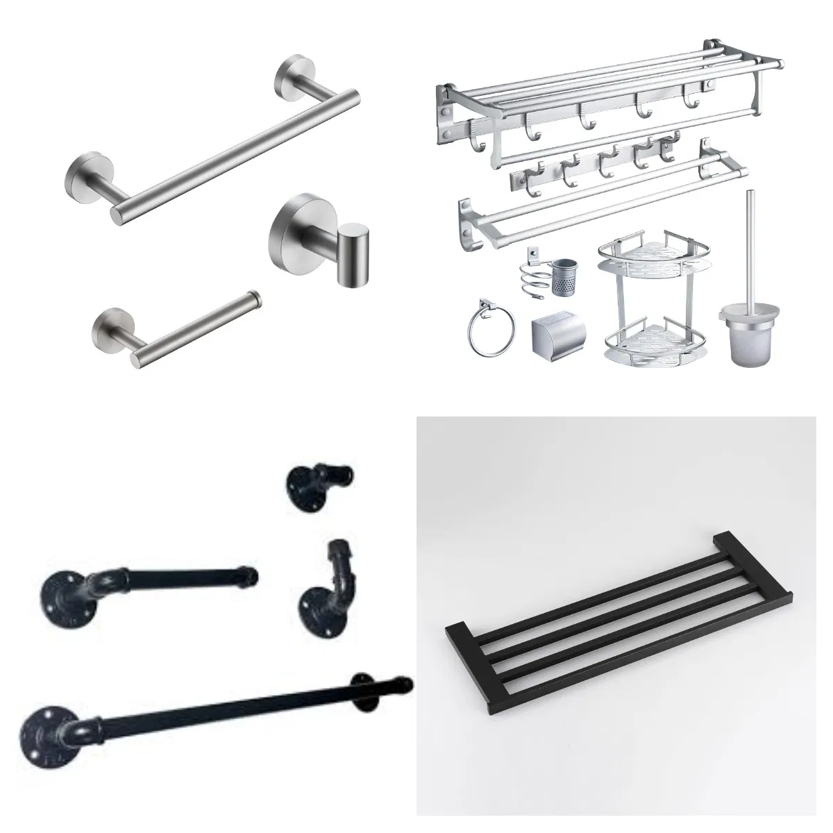 Комплект фурнитуры для ванной серый, 7 предметов