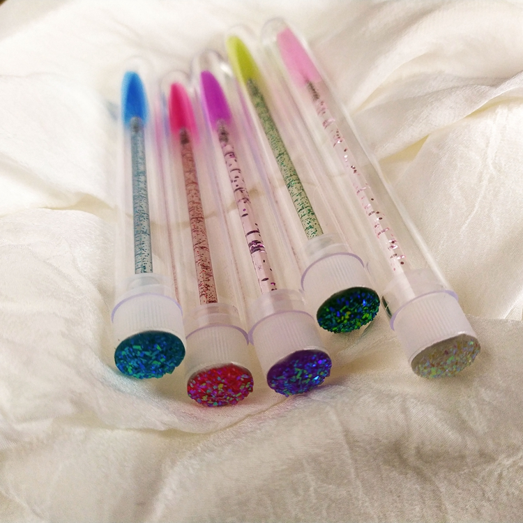 Private Label Eyelash Cleaning Brush Eye Lash Blue Black and Gold Mascara Wand in Tubes with Container Lash Cleaner Brush Wash