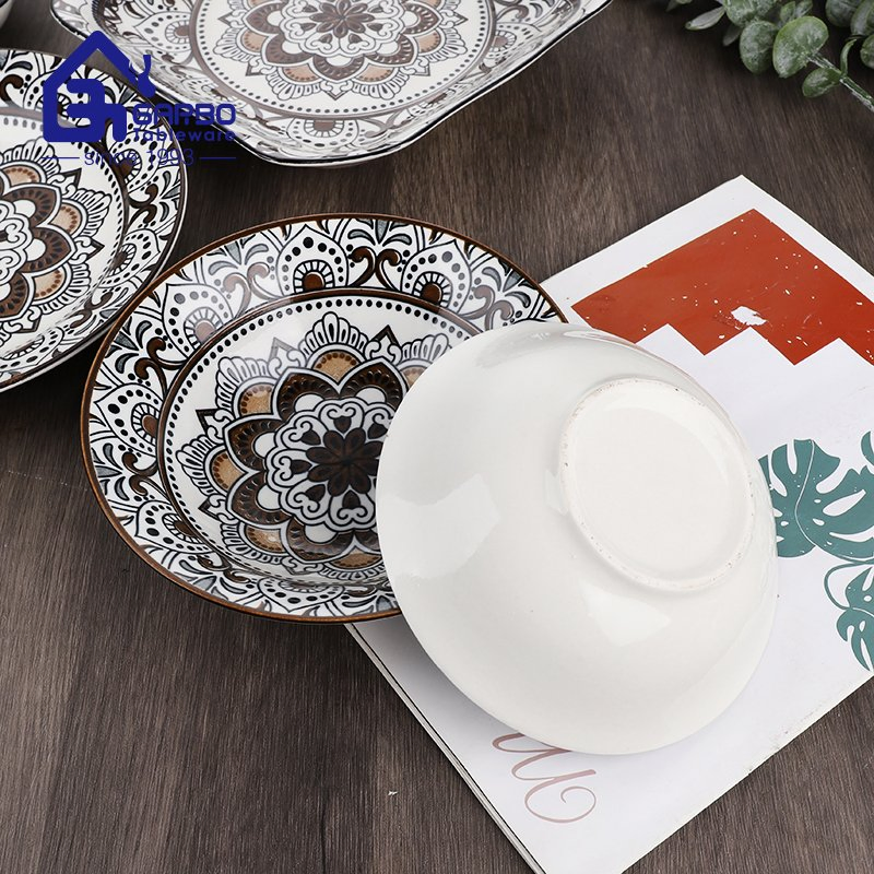 Fancy Design Color Glaze Ceramic Plate Oval Shape Food Contact Safe Serving Dish