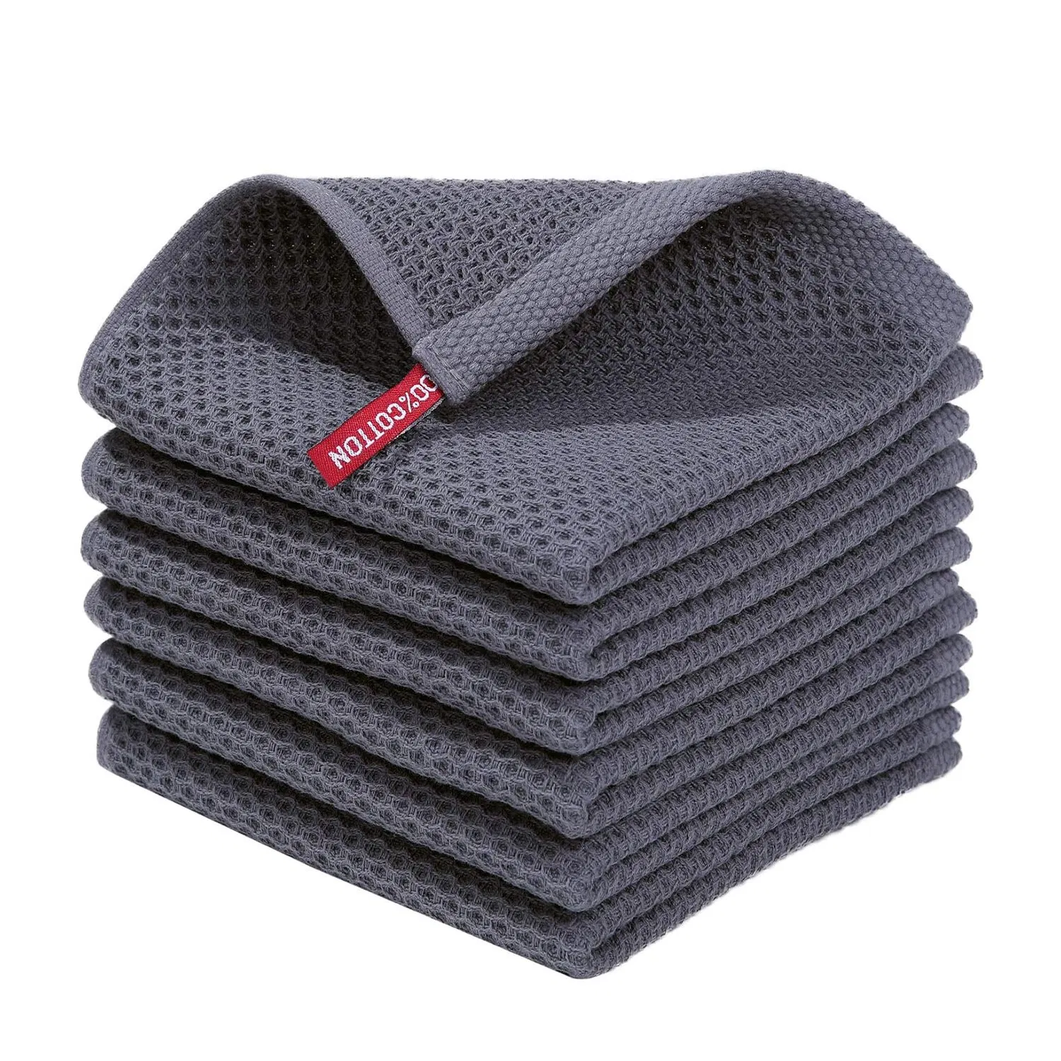 100% Cotton Weave Kitchen Dish Cloths, Ultra Soft Absorbent Quick Drying