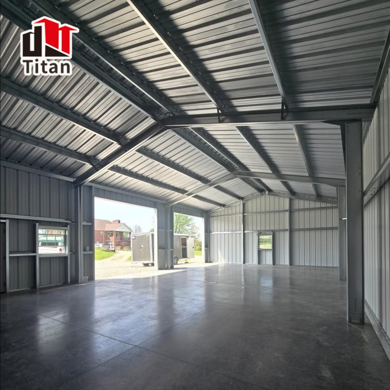Prefabricated Auto Roller Door Secure Storage Steel Structure Garage