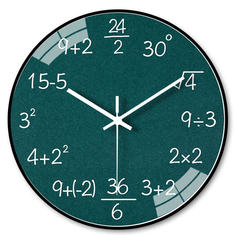 Math Formula Educational Wall Clock, Kids' Room Learning Decor Timepiece