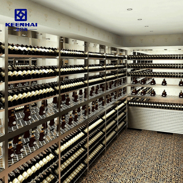 Customed Sizes Stainless Steel Wine Bottle Display Rack for Bar