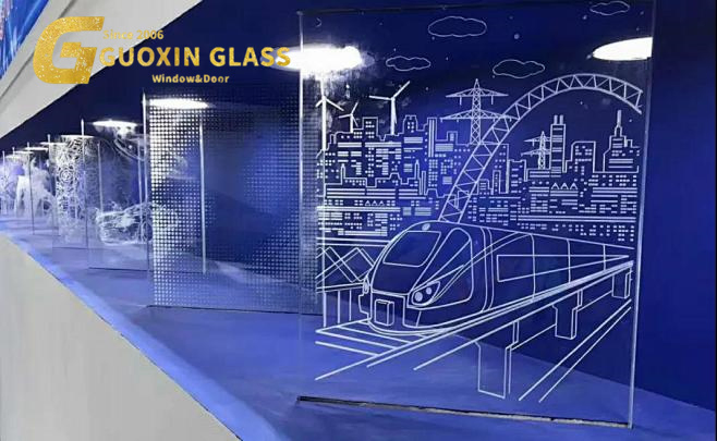 Fireproof, Waterproof, Soundproof, Heat Insulation Superior Carved Windows Engraved 3D Laser Glass