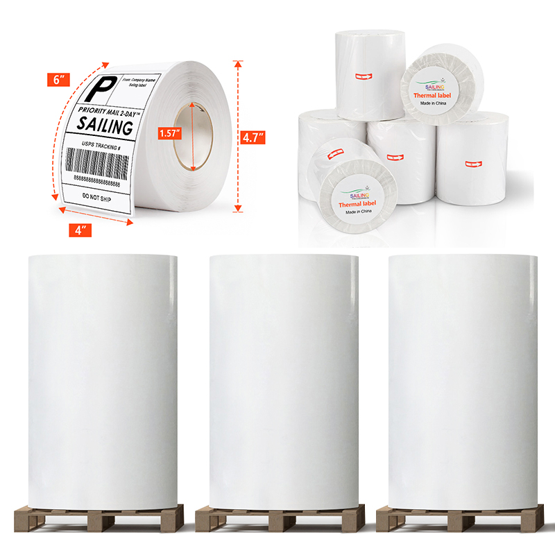 Custom Thermal Label Sticker Waterproof Oilproof Antifouling Strong Adhesive Printing Paper Rolls