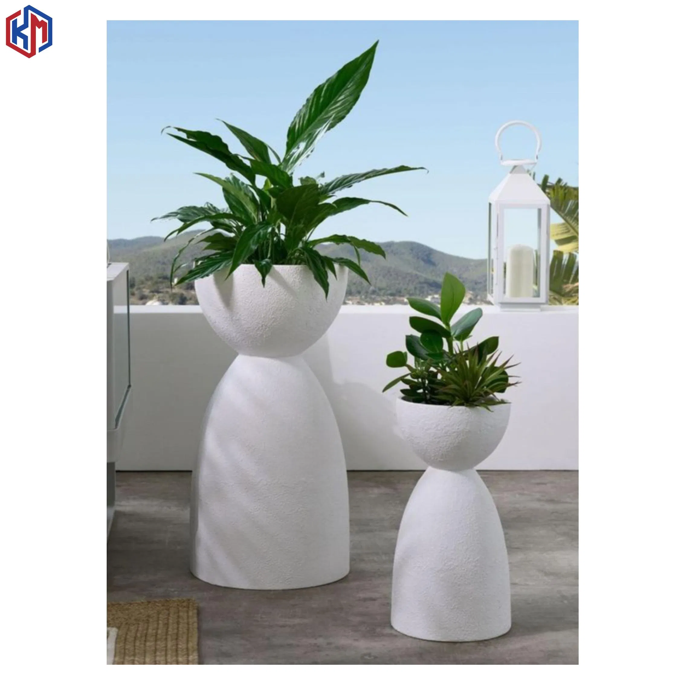 Белый бетонный кашпо GRC для сада, на заказ