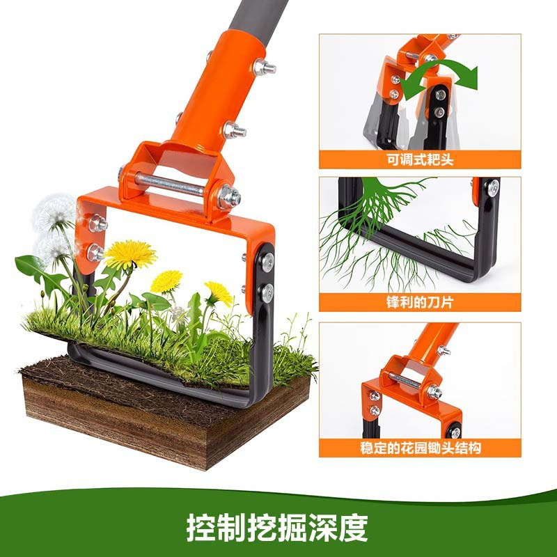 Ds-3318 Hoe Garden Tool - Newest Garden Hula Hoes for Weeding Gardening Long Handle Heavy Duty - Adjustable Weeding Loop Stirrup Hoe Garden Tool (30-60Inch)