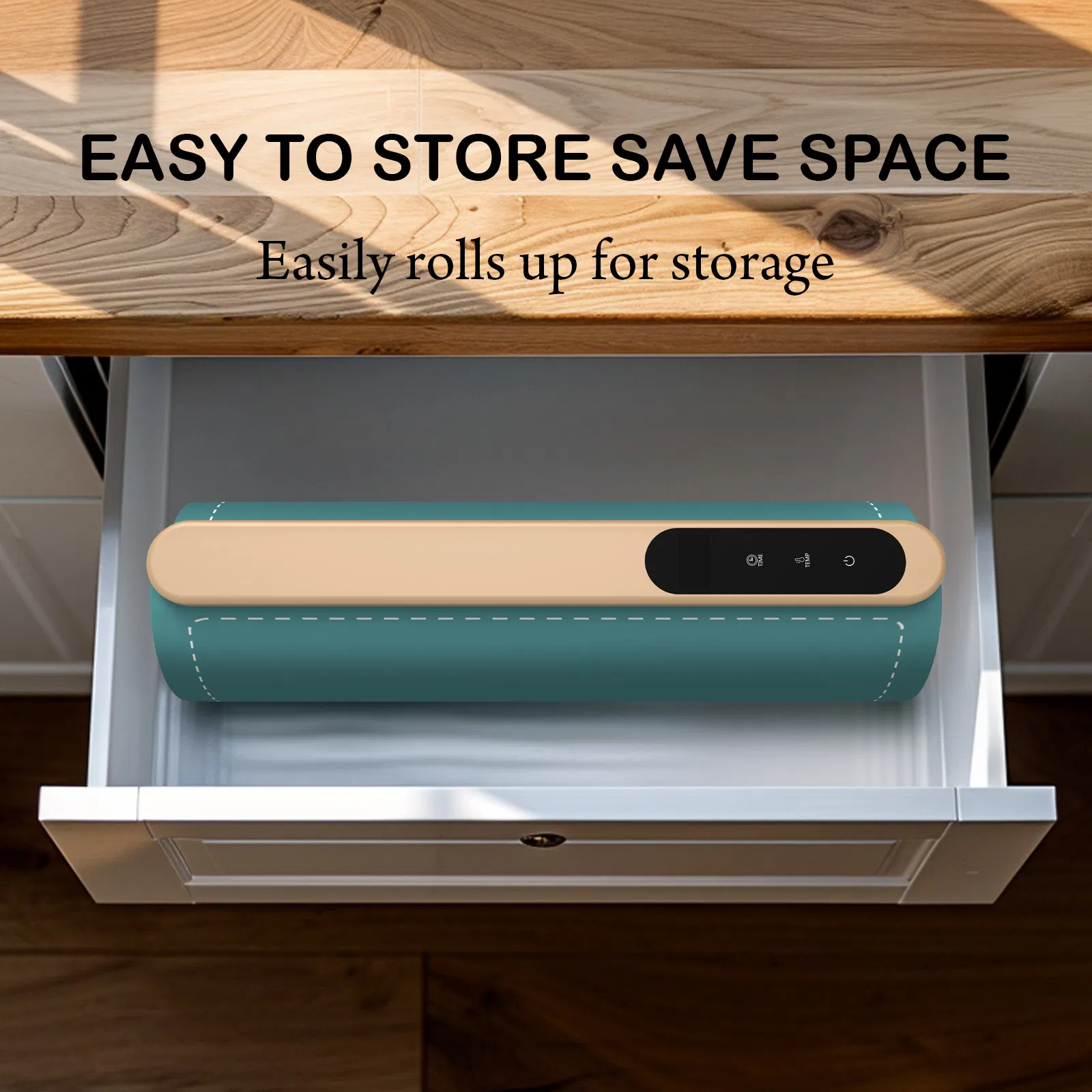 Full Surface Heating, Rollable & Portable, Premium Silicone Nano-Material, 6 Temperature Settings, Electric Warming Tray