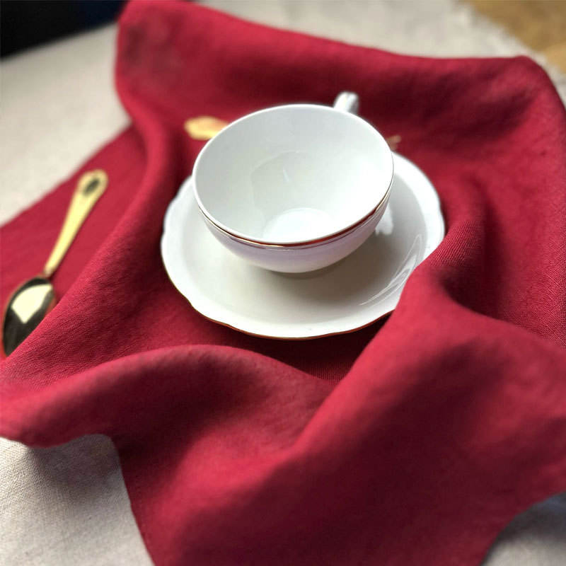 Cloth Napkins Linen Dinner with Hemmed Edges Washable Napkins for Parties
