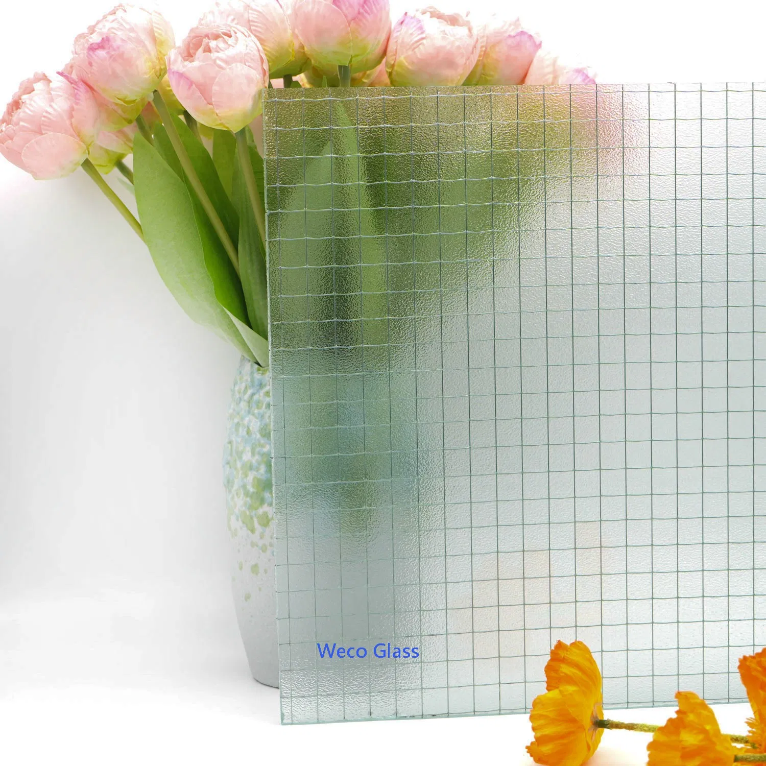 6mm 6.5mm 6.8mm Ultra Clear Flat /Clear Bronze Nashiji Fireproof Fire Prevention Safety Clear Mesh Patterned Wired Glass