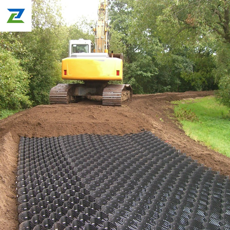 Textured with Holes HDPE Ground Grid Paver Geocell for Road Foundation Slope Protection Parking Lot Driveway Retaining Wall Road Construction