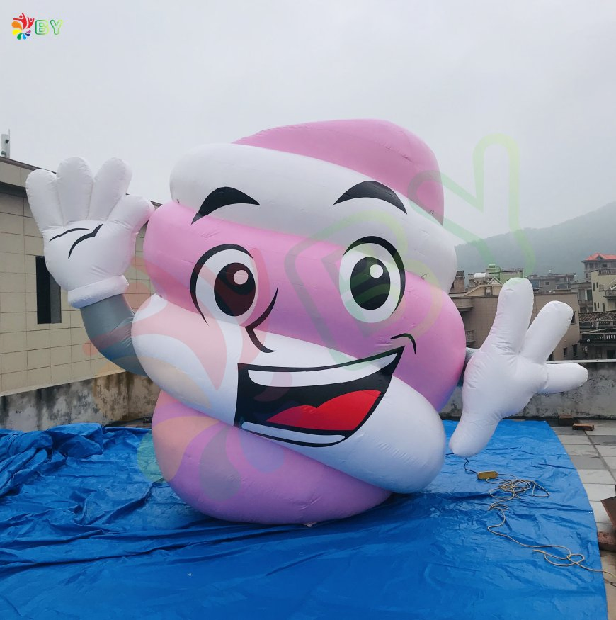 Inflatable Cotton Candy Shape Balloon, Giant Inflatable Ground Logo Balloon for Advertising