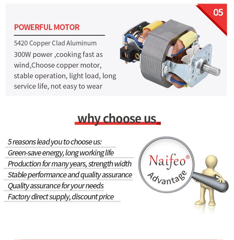300W Household Electric Handheld Cooking Machine Multifunctional Container Bar Mixer Crusher