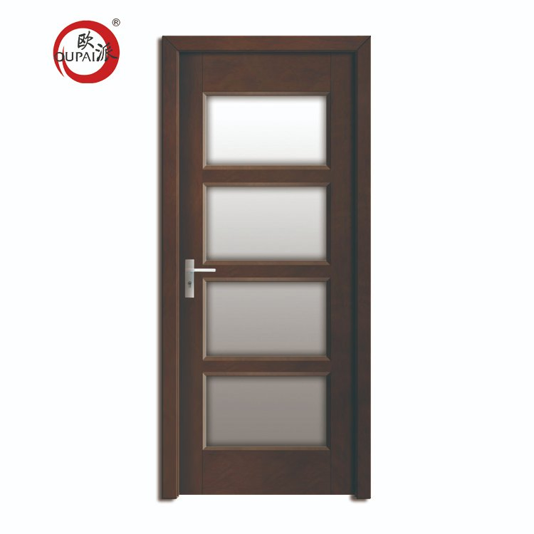 Modern Flat Panel Wood Plastic Composite Door Waterproof Hollow Core Interior Door WPC Bedroom Sample Door