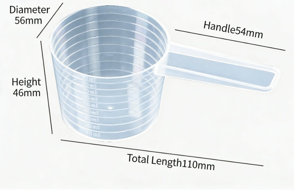 90ml Food-Grade PP Transparent Measuring Spoon with Scale
