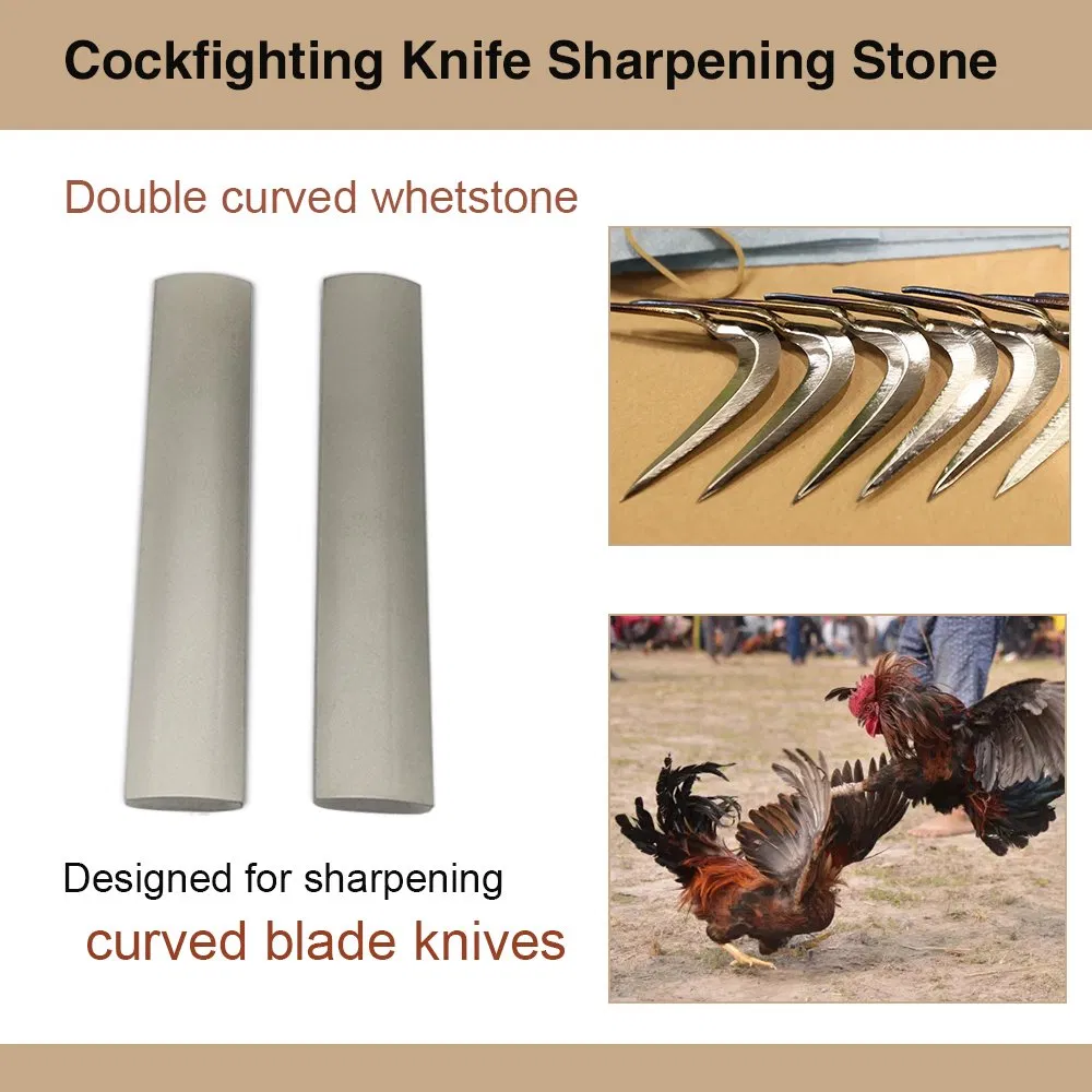 Curved Diamond Grinding Stone Doubled-Sided Diamond Knife Sharpening Stone for Cockfighting Knife