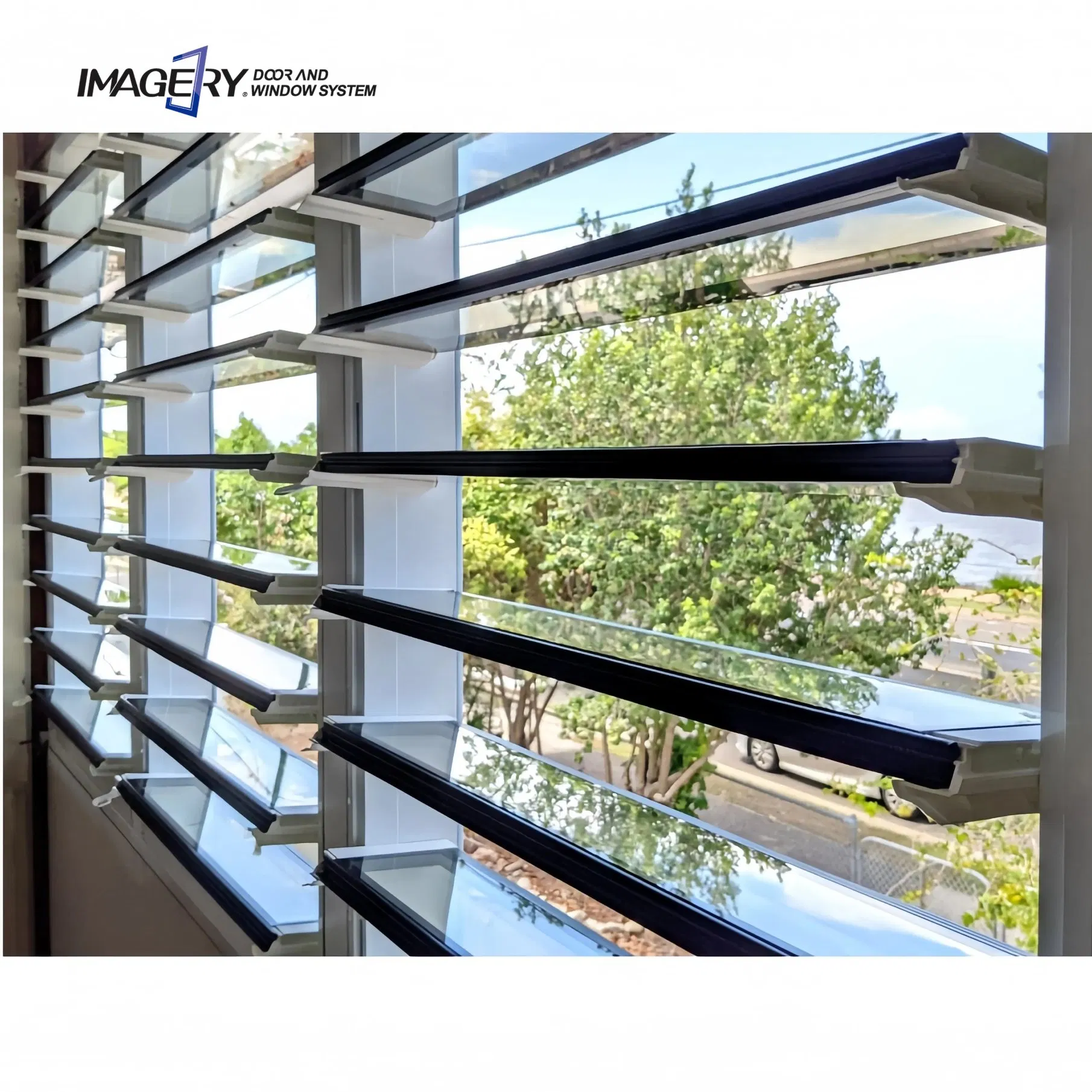 Adjustable Temperred Window Shutter Jalousie Morden Aluminum Glass Louver