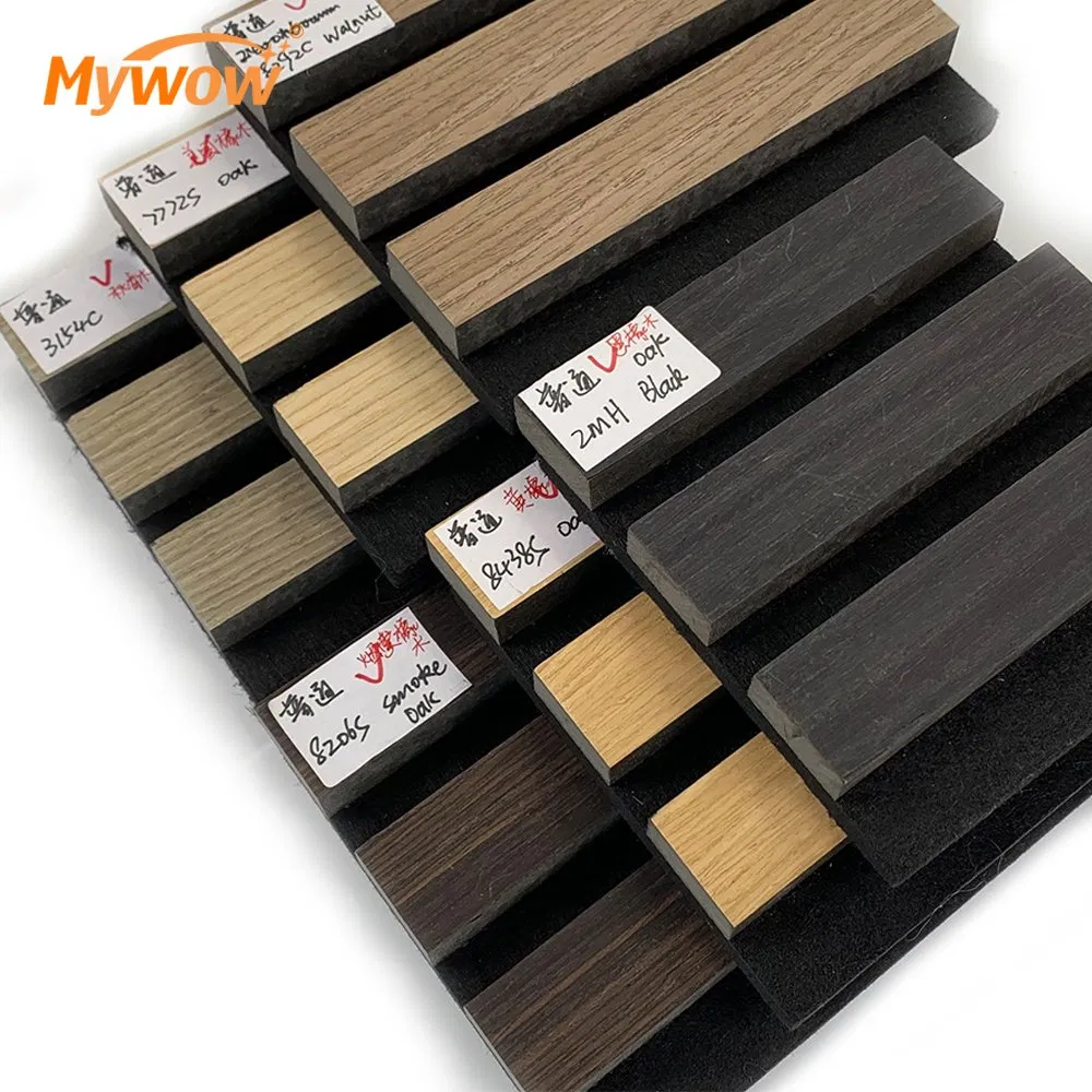 MDF Decorative Building Material Ceiling Panel Veneer Finish Slatted Acoustic Panel Soundproof Acoustic Wooden Slat Panel