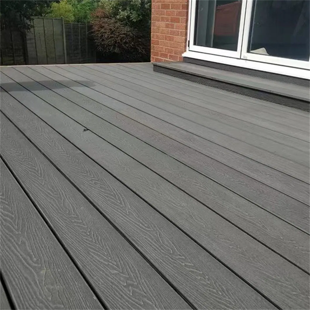 Waterproof Easy Installation WPC Decking Round Hole Hardwood Powder Flooring