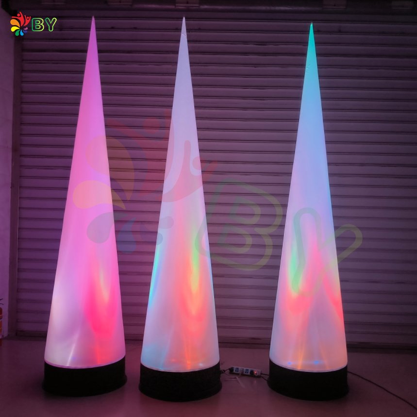 Lighting Inflatable Cone with LED Inflable Light Cone Pillar Party Wed Decoration Event