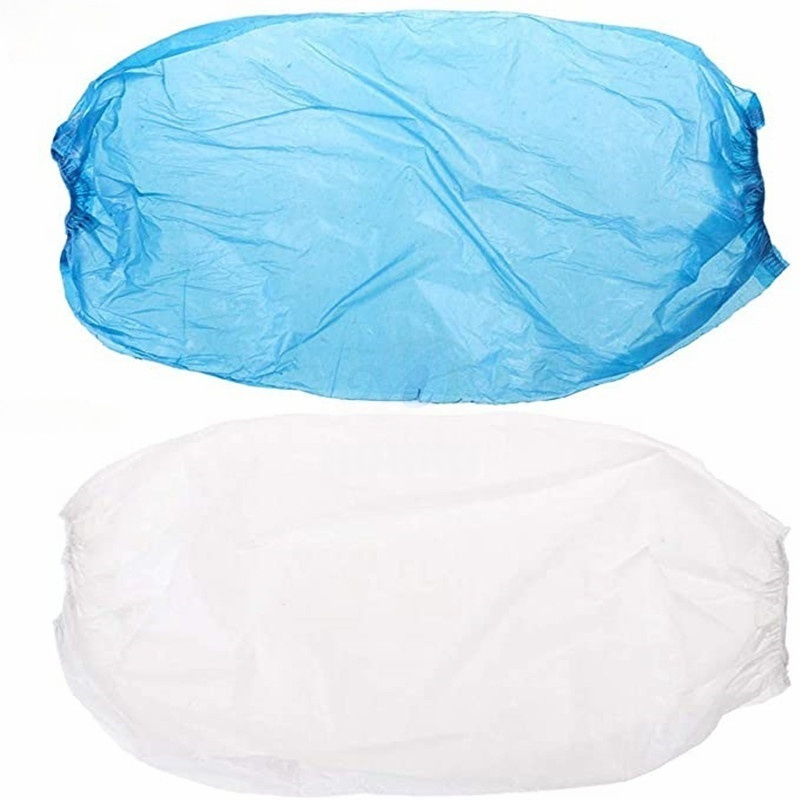 Disposable Arm Sleeves Covers Clear Waterproof Plastic Arm Sleeves Elastic Protective Oversleeves Protector Cover with Elastic on Cuff for Repairing Painting Cl
