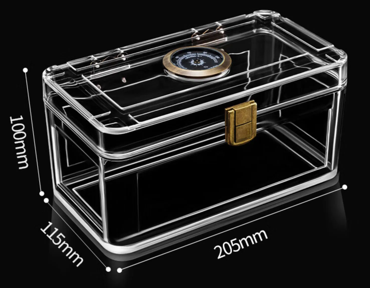 High Quality Transparent Acrylic Lock Cigar Humidors
