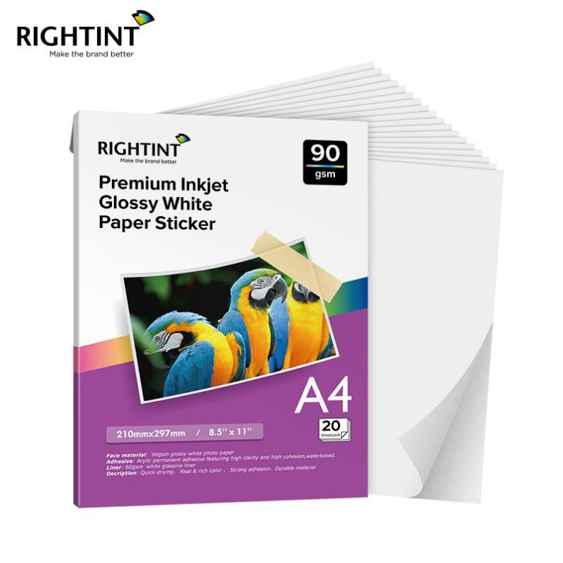 Hot Sale Sticker Opaque Rightint Carton A4, OEM Shanghai Destructible Label Labels Paper