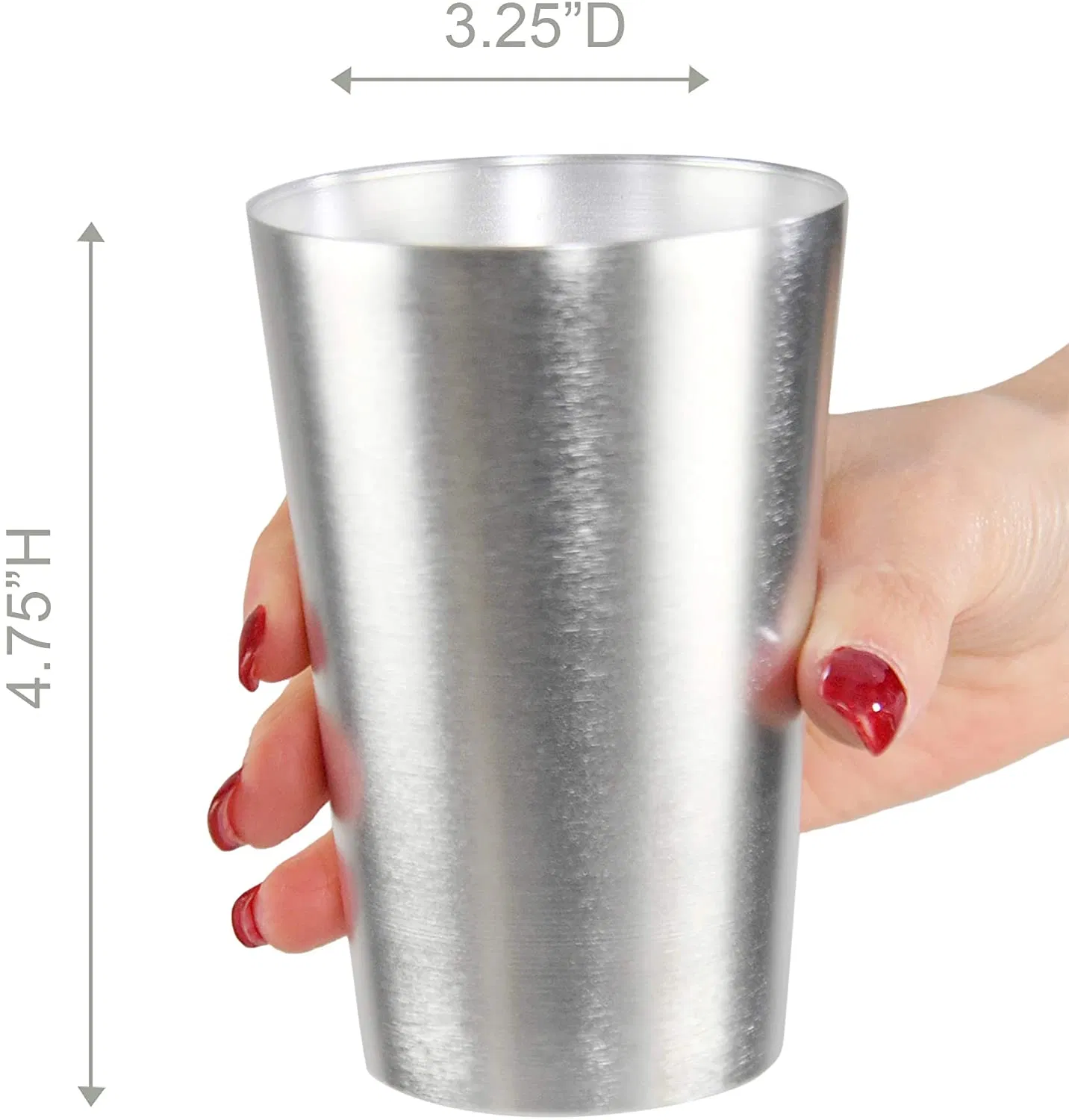 Серебряные алюминиевые кружки 12 oz