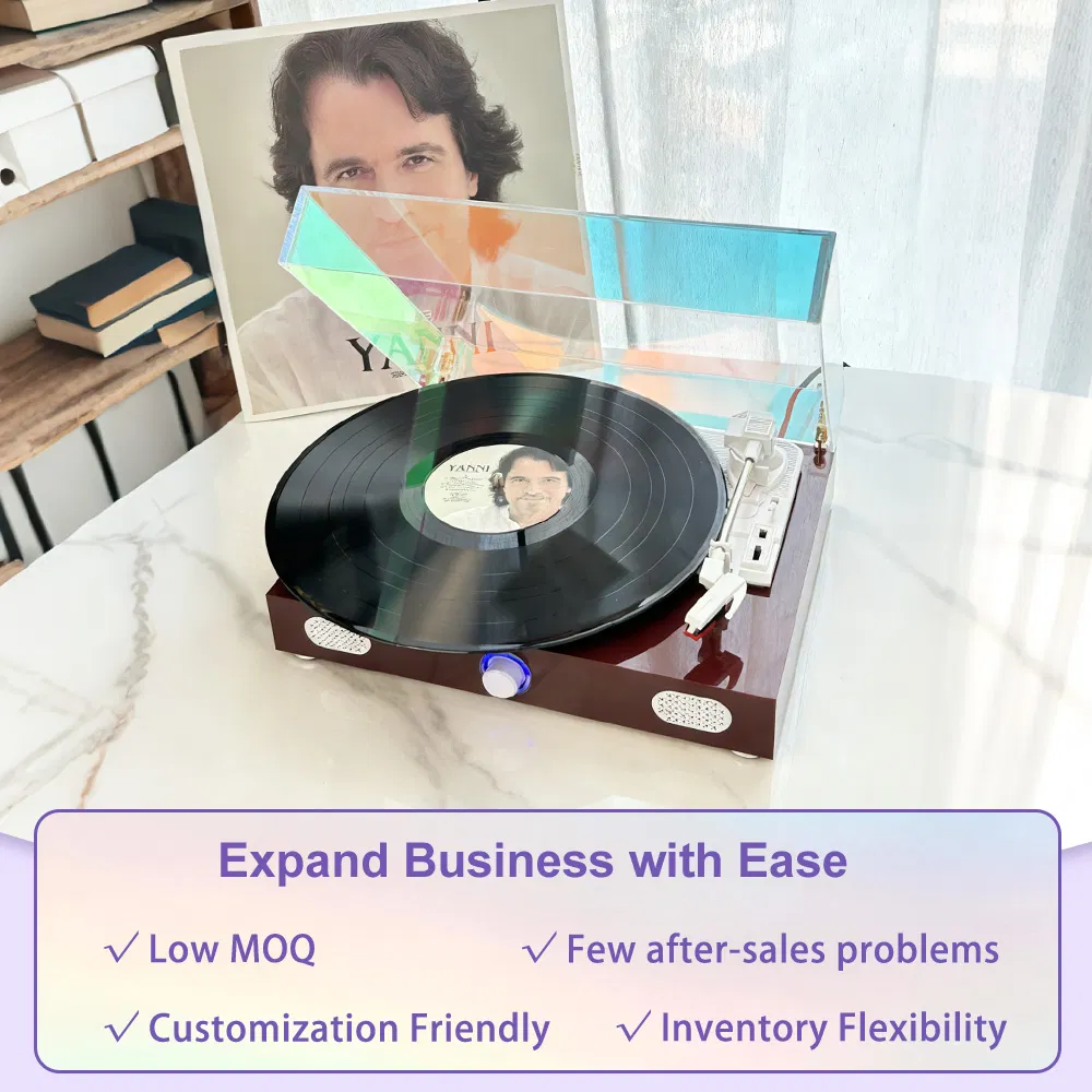 Dcolorful 211 Stylish Colorful Design Bluetooth 5.0+ Wireless Turntable Music Player Vinyl Record Player