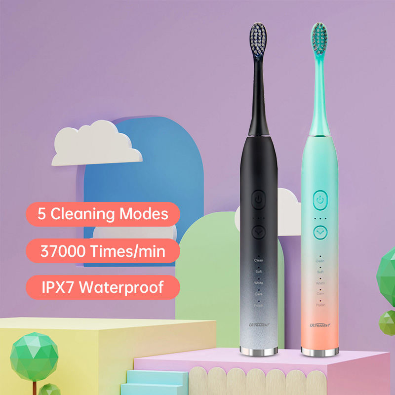 Soft Bristles USB Charging 5 Modes Waterproof Microwave Electric Toothbrush for Couple Adult