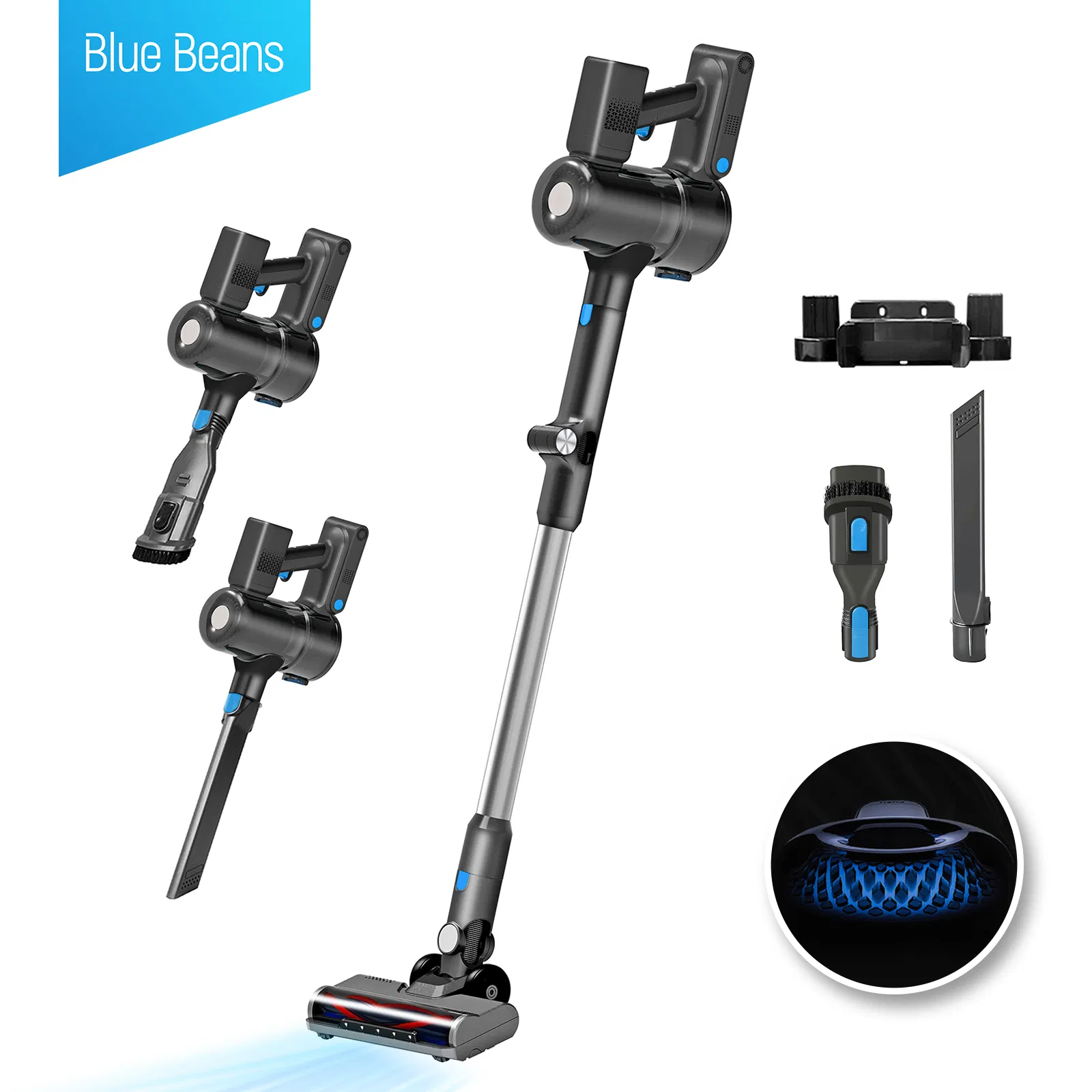 Cordless Intelligent Dust Sensor with Powerful Suction Handheld Stick Vacuum Cleaner