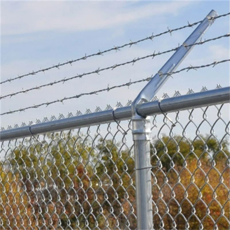 Angled Top for Steel Black Powder Coated Roll 50FT 6FT Boundary Wall Weave Wire Mesh Mini Chain Link Fence Screens