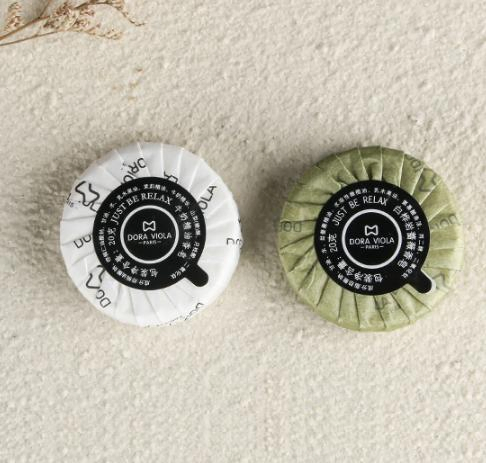 Hot Sale Cheap Price Small Size Round Pleated Wrapped Soap for Hotel