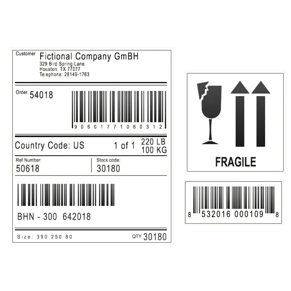 Two-Dimension Code Zebra Line Bar Code Security Adhesive Label Sticker
