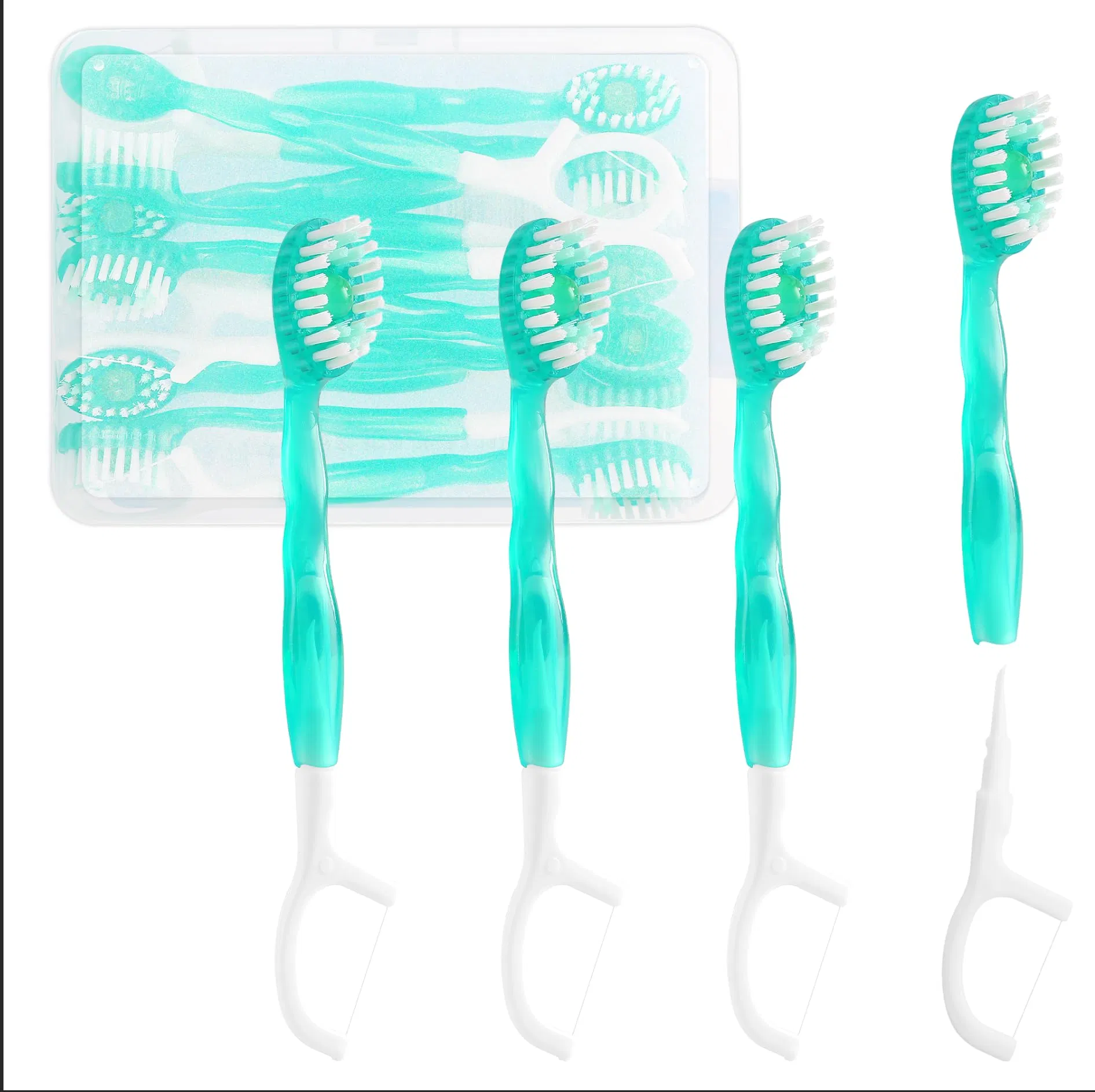 5 in 1 Portable Toothbrush Travel Disposable Travel Toothbrush with Dental Floss Stick Bursting Beads Toothbrush Toothpasteno Reviews Yet