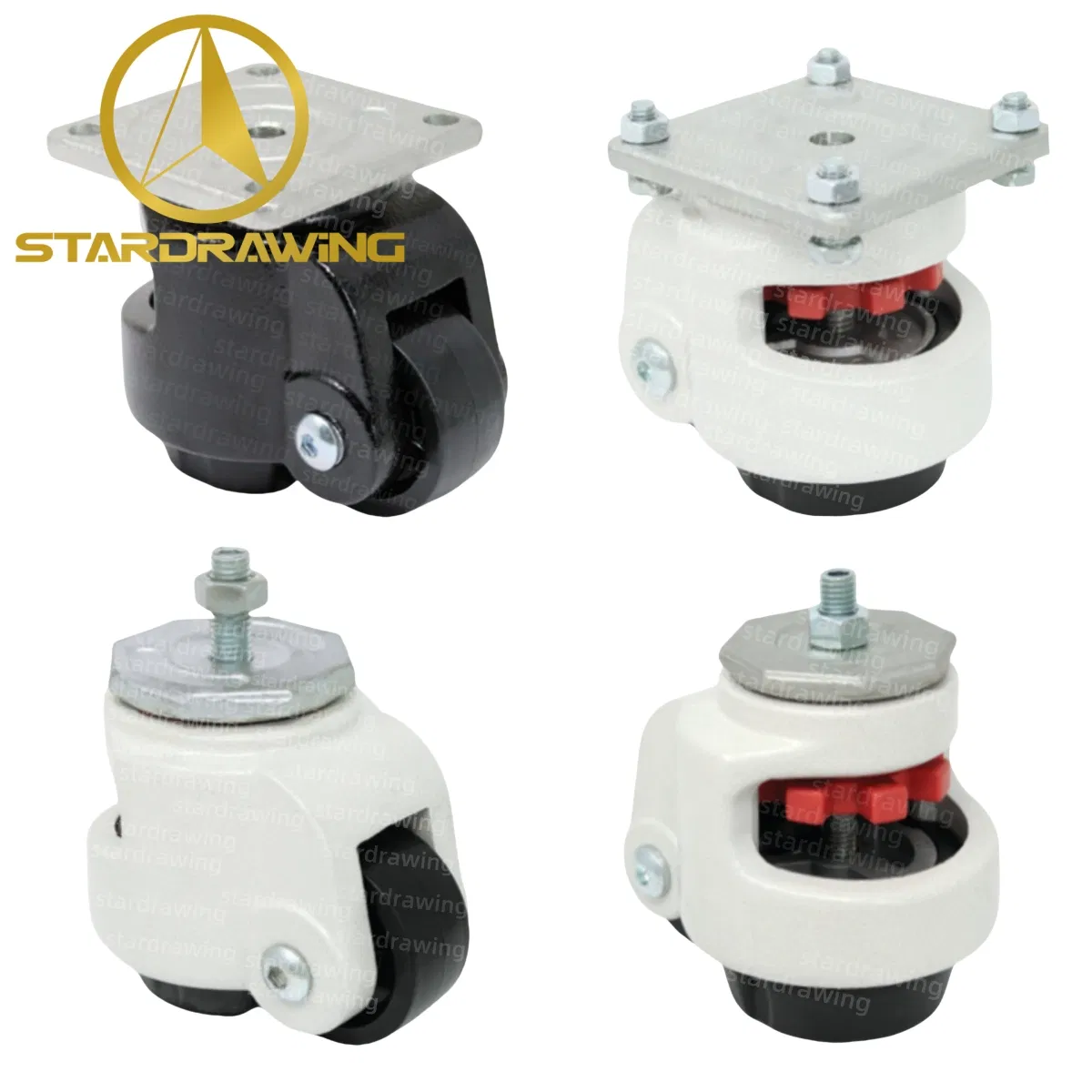 Stardrawing 110/600/1300/2200 Lbs Leveling Caster Wheel Adjustable Leveling Casters