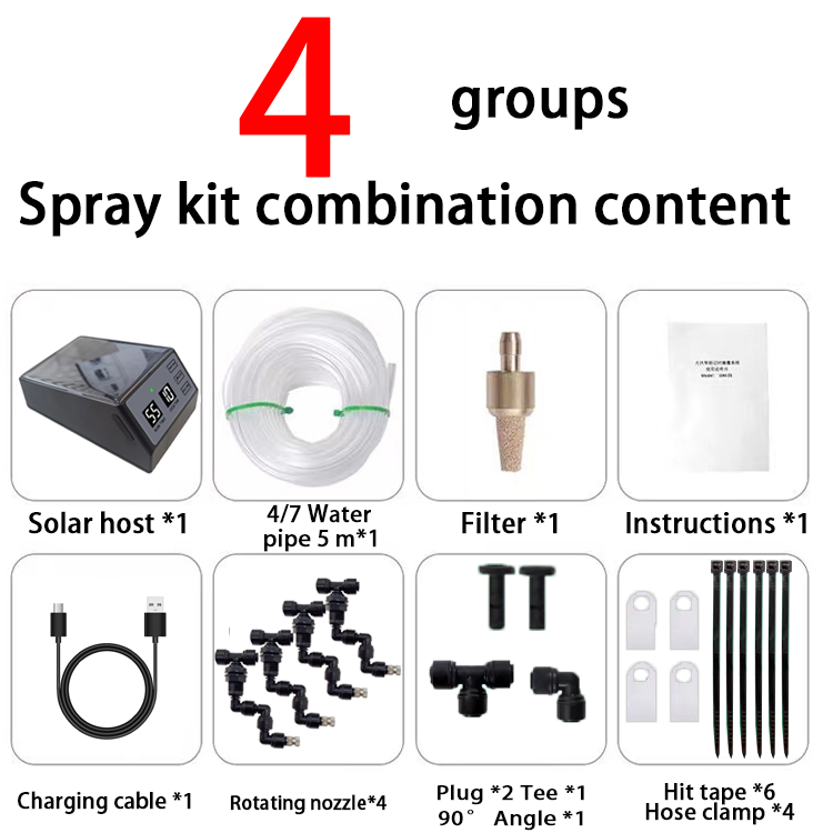 Automatic Solar Panel Power Drip Micro Spray Mist Irrigation Kit Indoor Plant