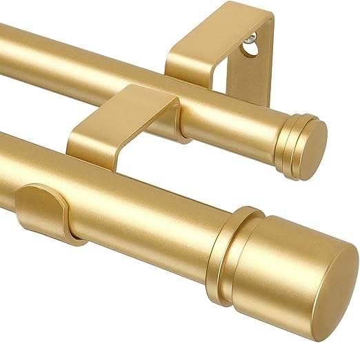 Customized Metal Double Curtain Rods Set Adjustable Extendable Window Poles