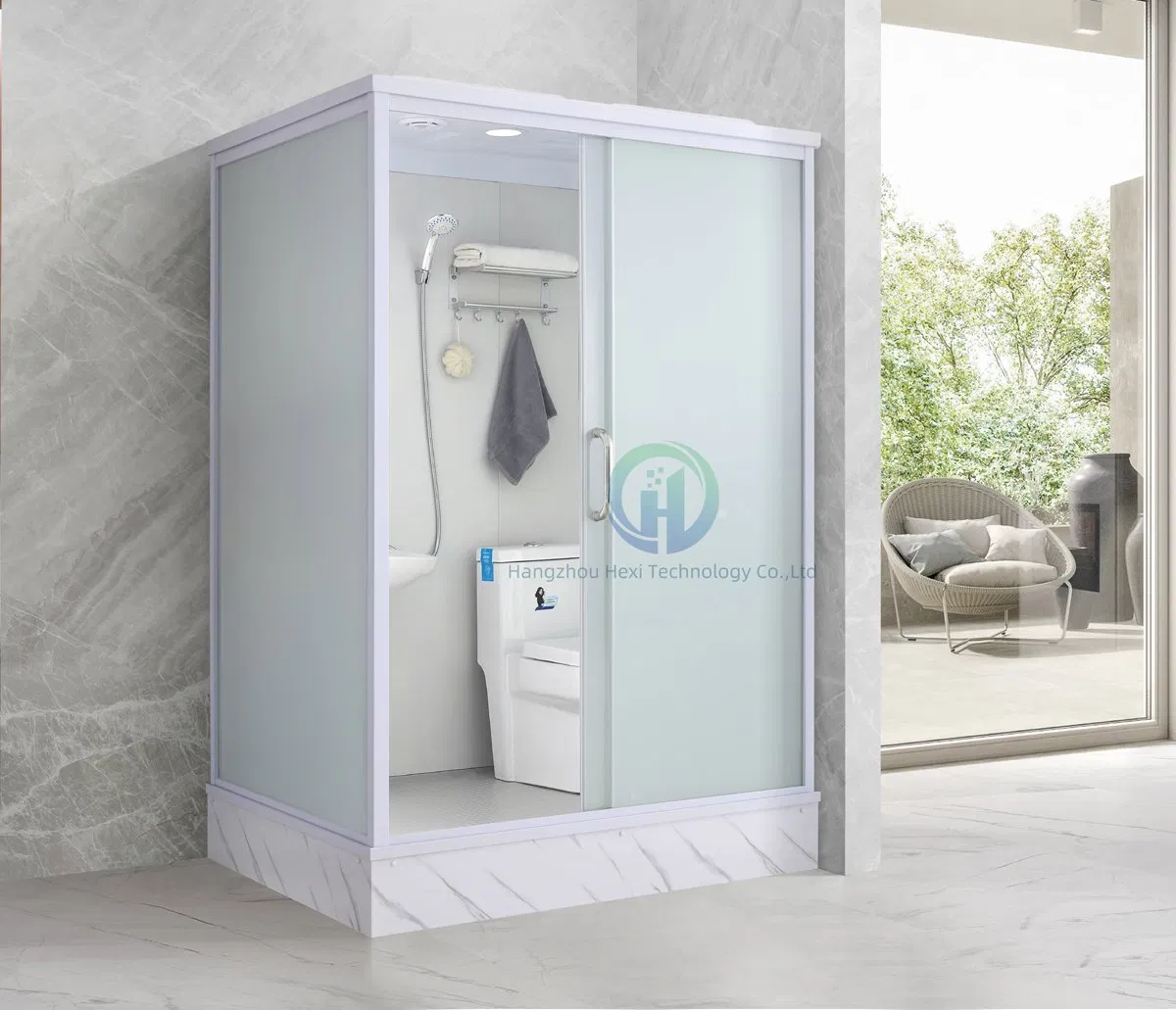 Complete Shower Unit Prefabricated Portable Glass Door Hotel Building Design Modular Luxury Prefab Bathroom Pod with