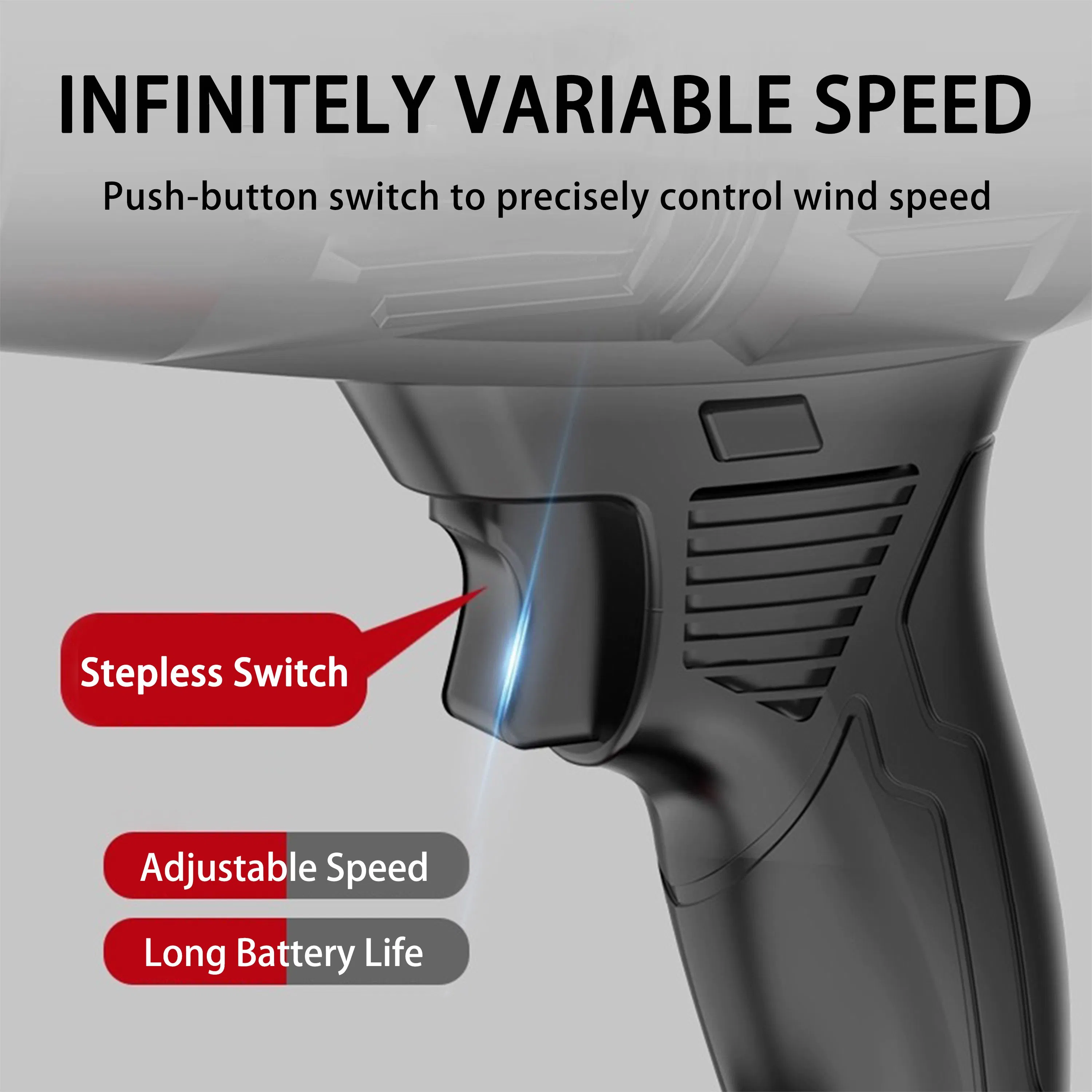 Wosai Factory Price High Power Portable Lithium Battery Charging Electric Blower Cordless Manual Air Blower