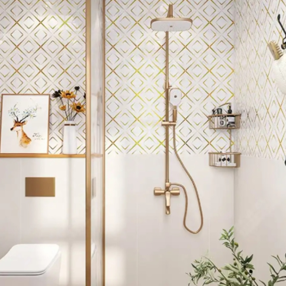 Gold Decor Ceramica Marble Glaze Polish Porcelain Floor Wall Ceramic Tile