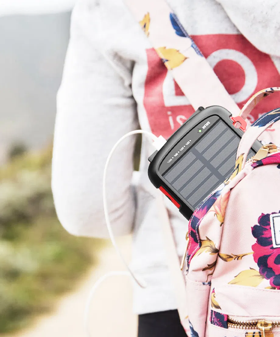 Solar Power Bank, 20000mAh Portable Charger with 3 USB Ports and LED Flashlights