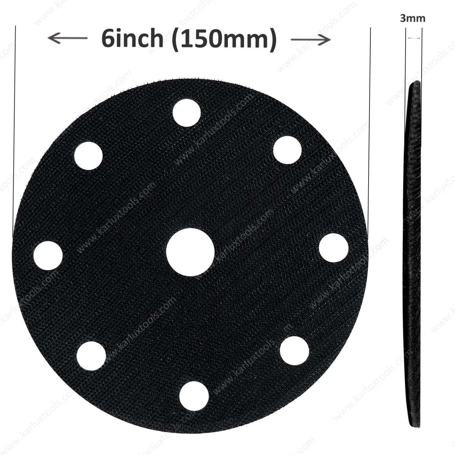 6inch 150mm 9holes Round Hook and Loop Protector Pad Soft Velcro Pad Saver for Sanding Pad