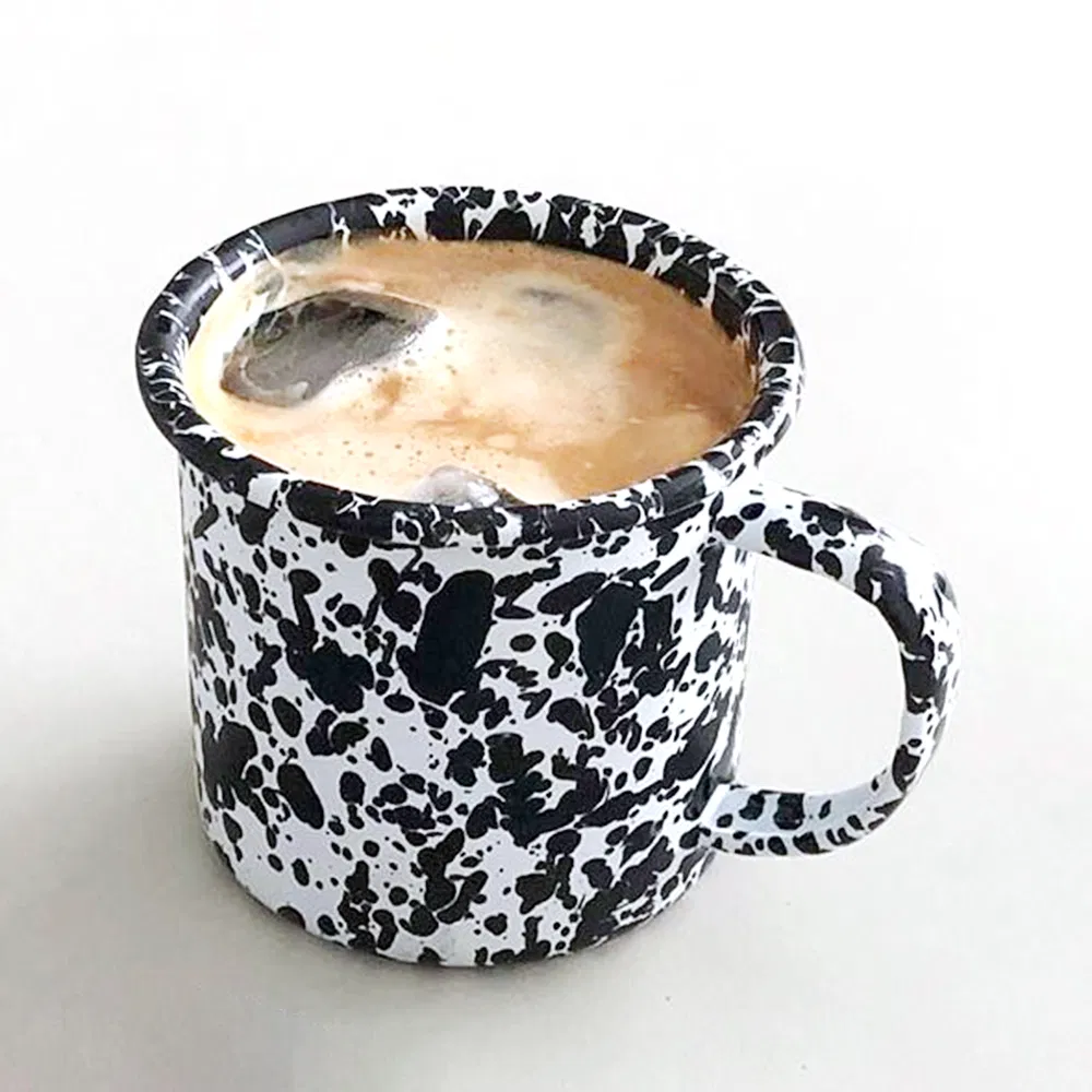 Customized Marble Speckles Black Blue White Enamel Candle Soy Wax Enamel Mug 250ml 350ml Candle Enamel Cup Jug Jar Handmade