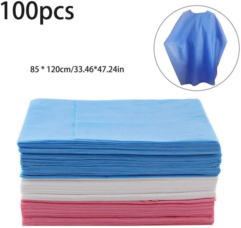 Disposable Transparent Barber Apron Non-Woven Salon Apron Hair Cutting Personal Protection Capes Barber Apron