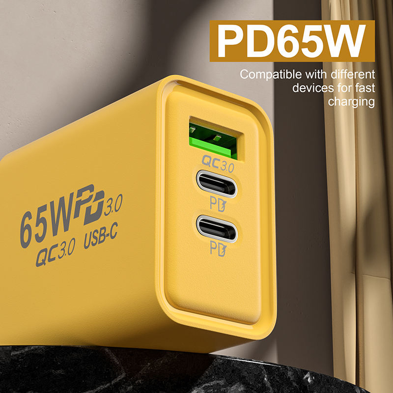 Зарядное устройство 65W Type-C с 3 портами USB-C