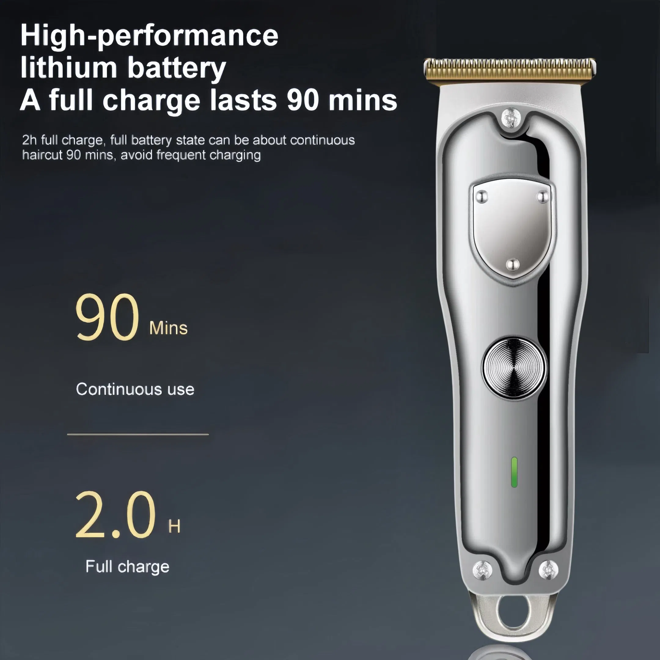 Professional Silver Barber Manufacturer Hair Cut Rechargeable Electric Men Clipper
