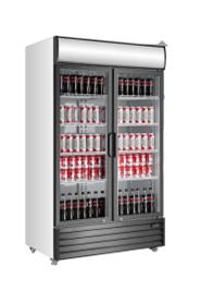 Super Market Double Glass Door up Right Show Case Display Cooler